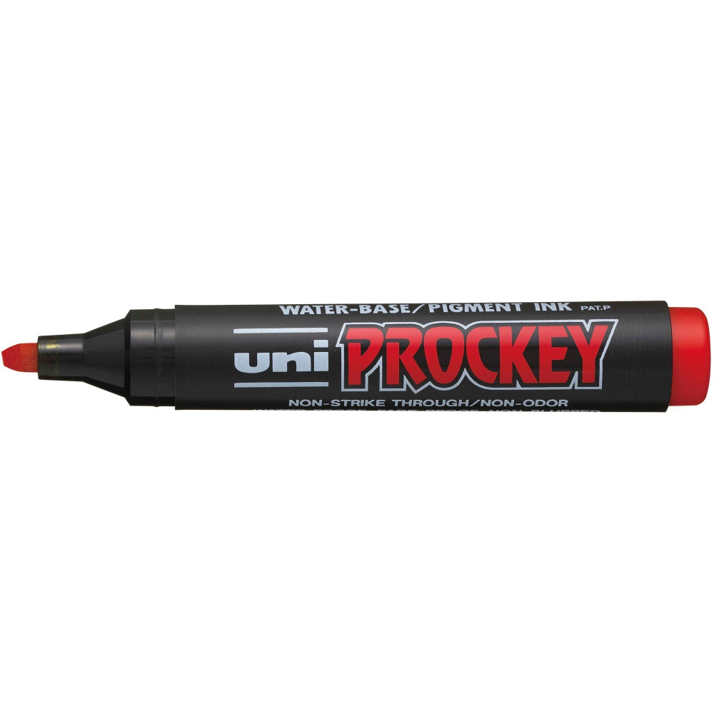UNI PROCKEY PERMANENT MARKER Chisel Tip Red Box of 12