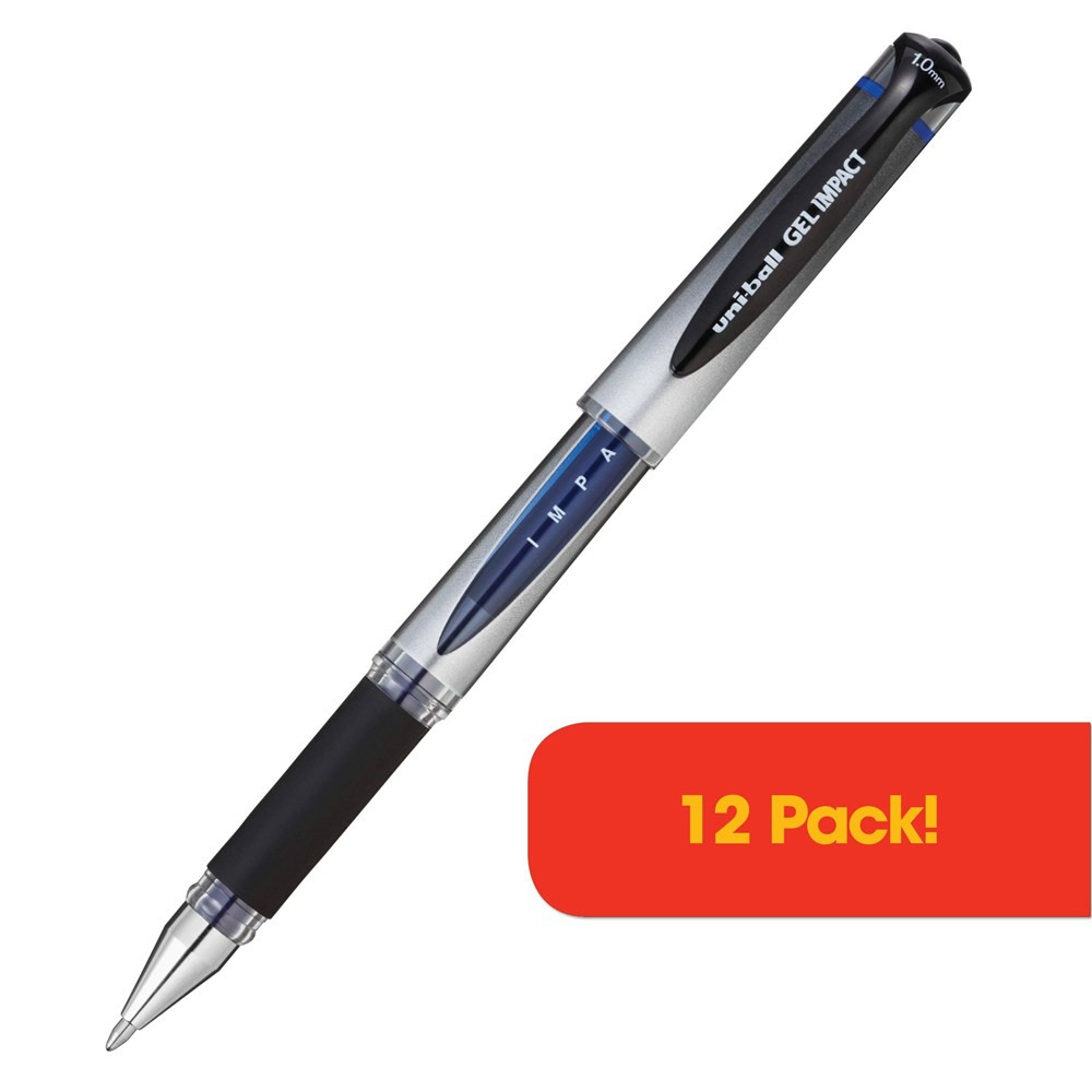 UNIBALL UM153 GEL SIGNO IMPACT 1.0mm BLUE 12PK