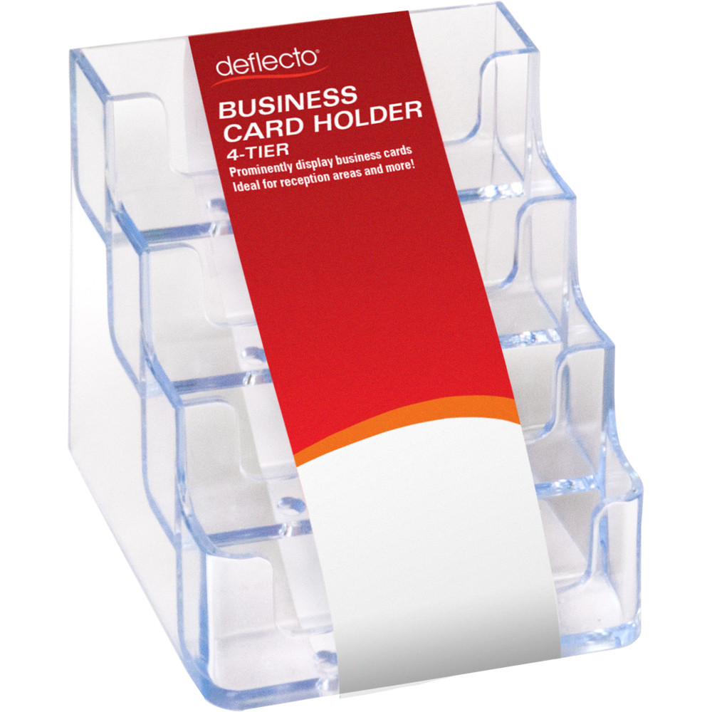 Deflect-O Business Card Holder 4 Tiers Landscape