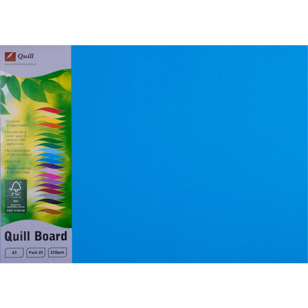 Quill Board 210GSM A3 Marine Blue Pack 25