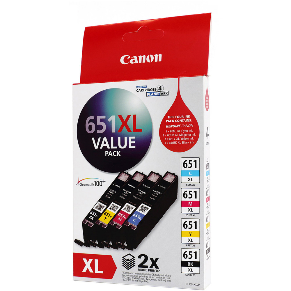 CANON CLI651XL INK VALUE PACK Black,Cyan,Magenta,Yellow