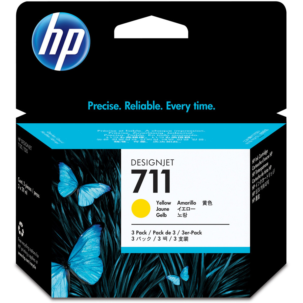 HP 711 29ml INK CARTRIDGE Yellow 3 PK