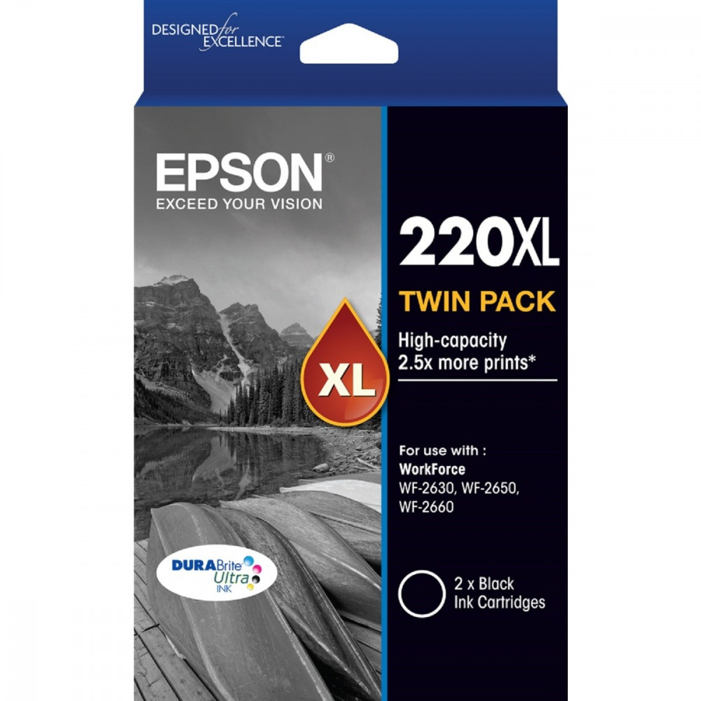 EPSON 220 HY INK CARTRIDGE Black Twin Pack
