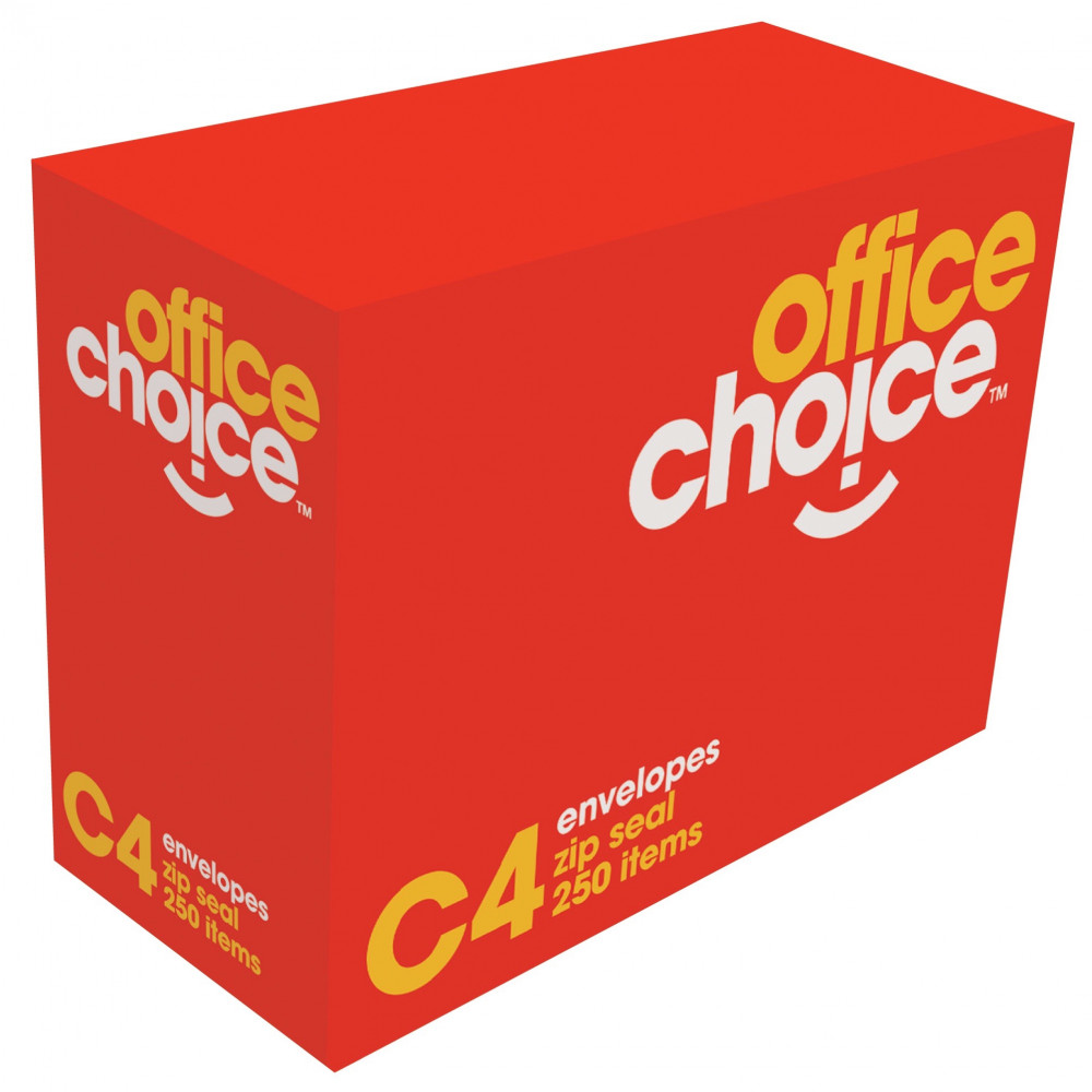 OFFICE CHOICE C4 ENVELOPES 324x229 StripSeal White 100g Box of 250