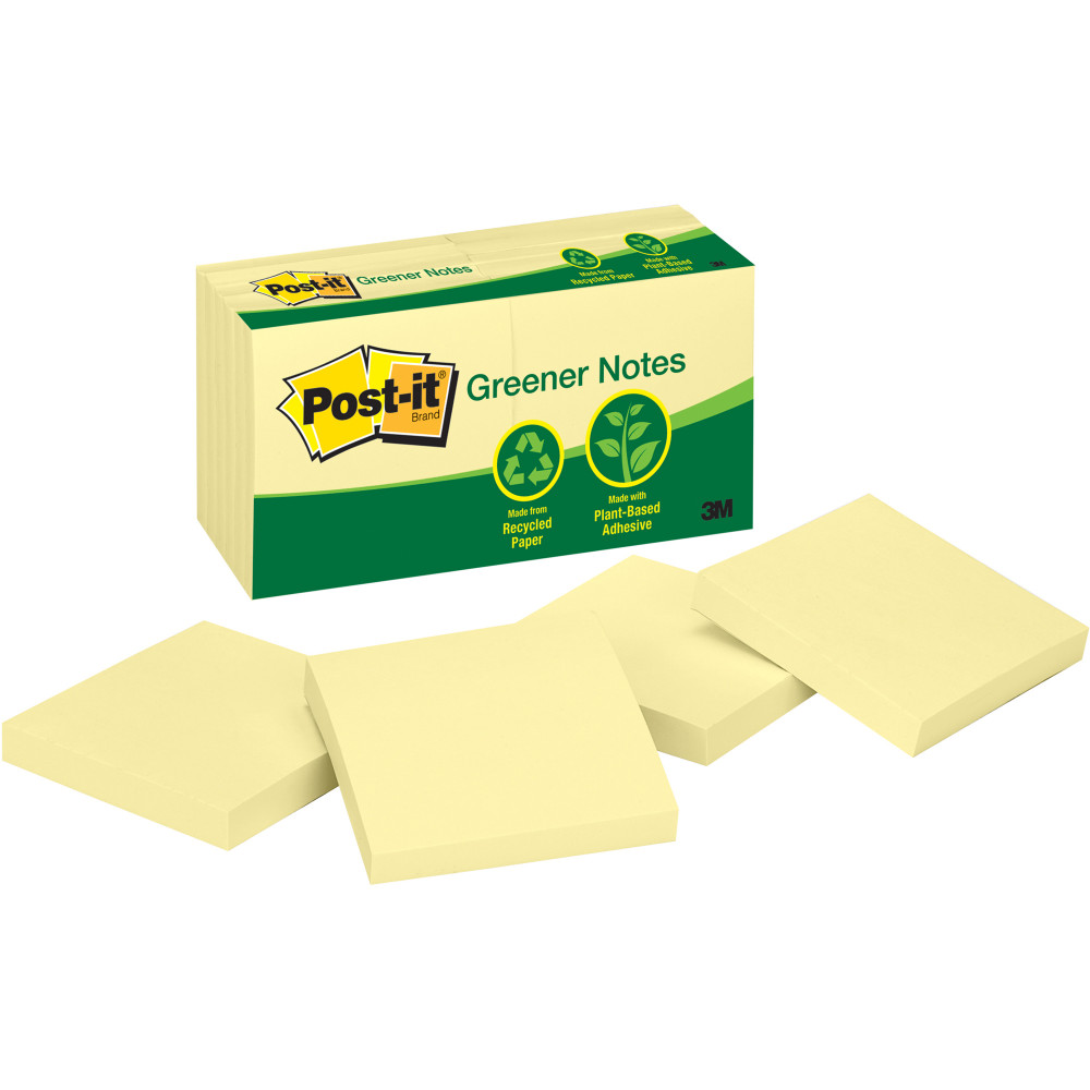 POST-IT 654RP NOTES Recycled Yellow 76x76mm