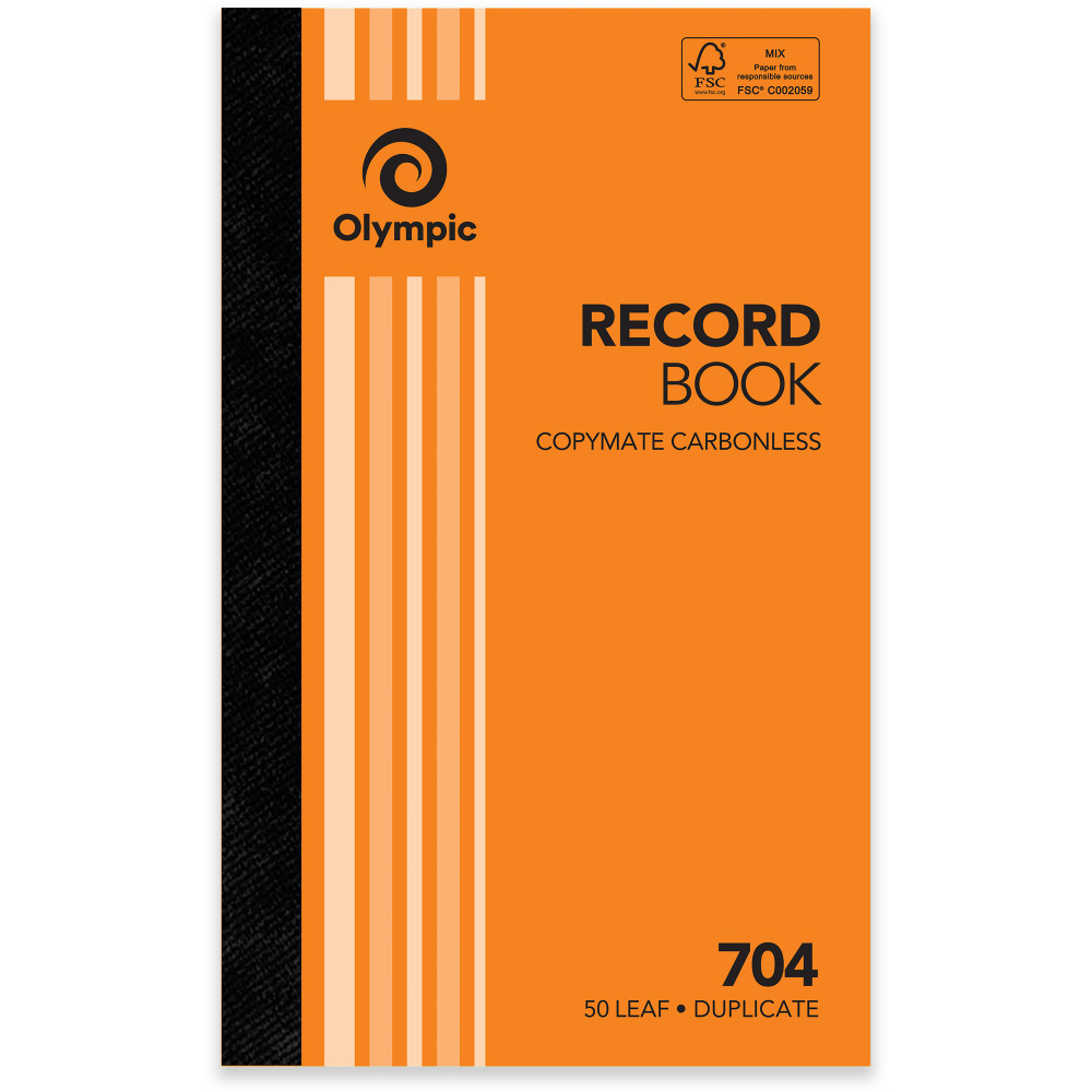 OLYMPIC CARBONLESS RECORD BOOK 704 Dup 50Leaf 200x125mm