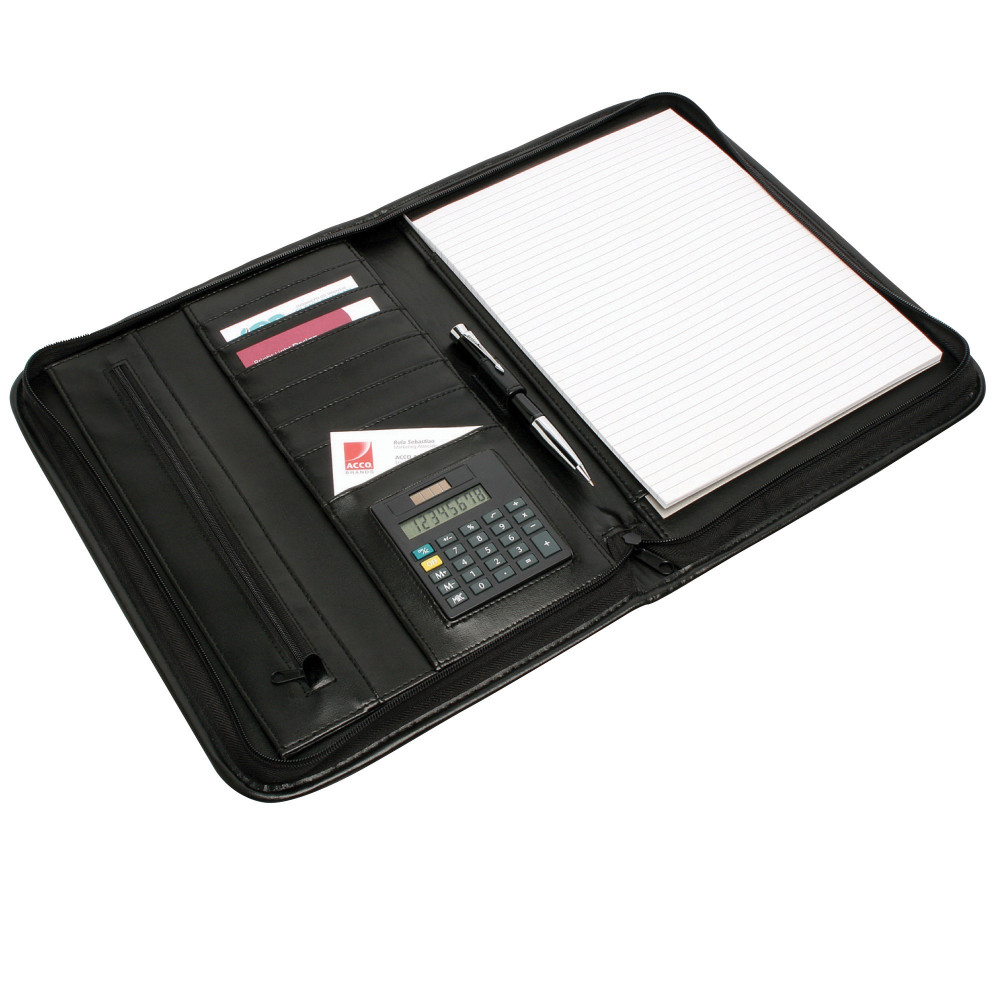 REXEL PAD HOLDER Zippered Black