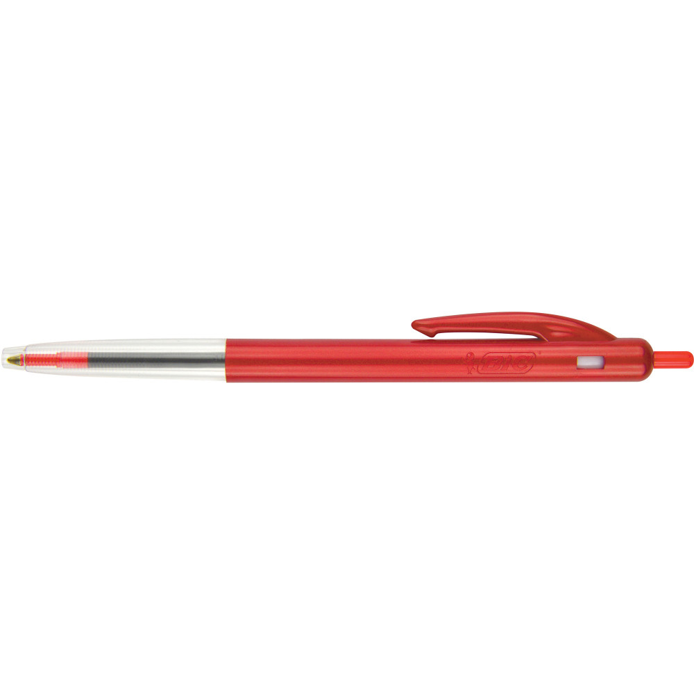 BIC CLIC BALLPOINT PEN Medium Red Box of 10