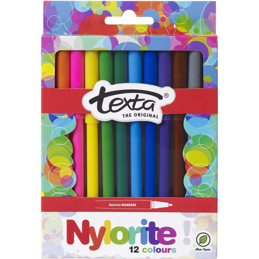 TEXTA NYLORITE MARKERS Assorted Wlt12