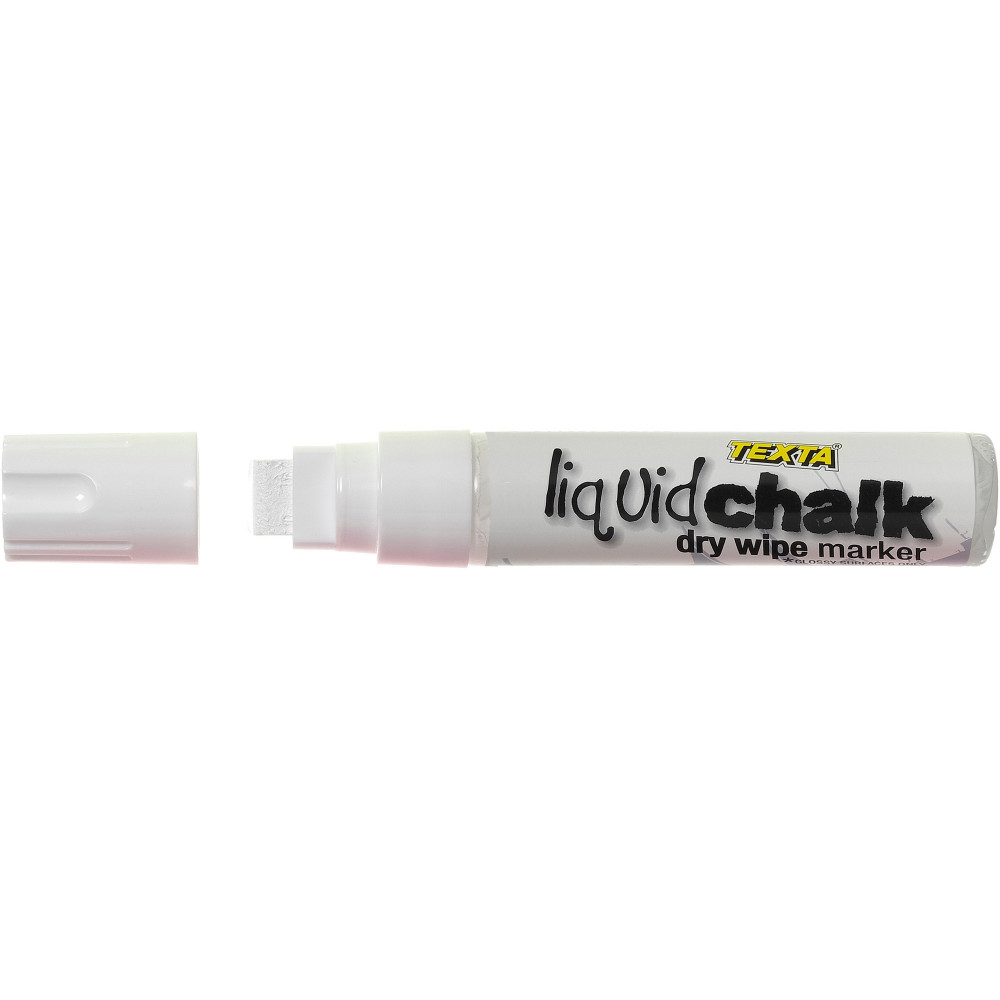 Texta Jumbo Liquid Chalk Dry Wipe Chisel 15mm Nib Whte