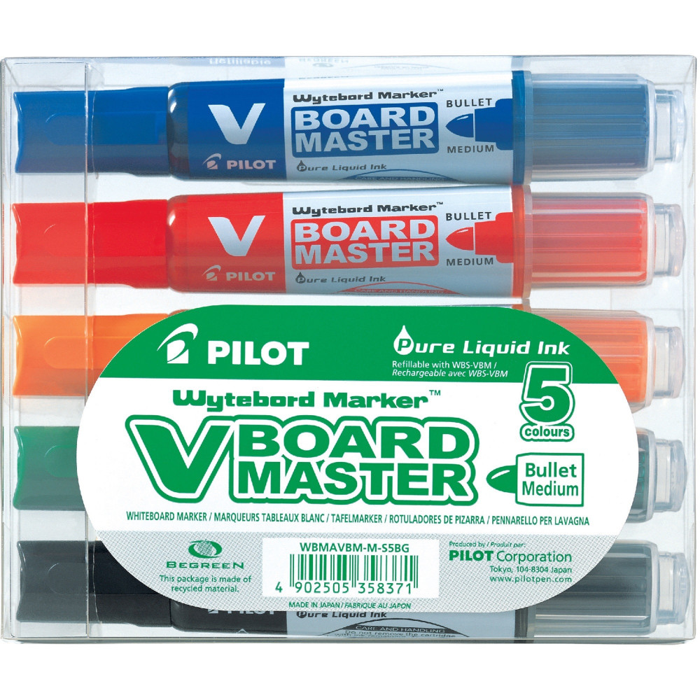 PILOT BEGREEN V W/BOARD MARKER Bullet Tip Assorted Wallet 5