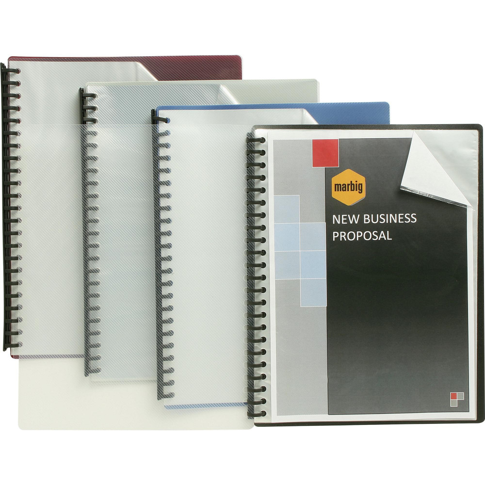 MARBIG REFILLABLE DISPLAY BOOK Clearfront A4 20Pocket Blue