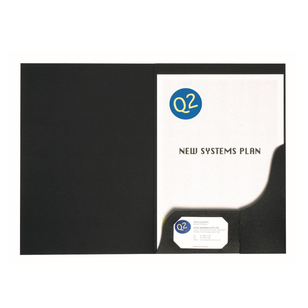 MARBIG PRESENTATION FOLDERS Pro Series A4 Matt Blk Pk20