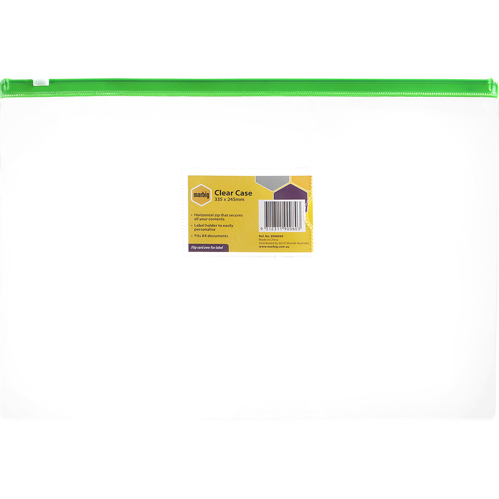 MARBIG CLEAR CASES A4 335x245mm Asstd