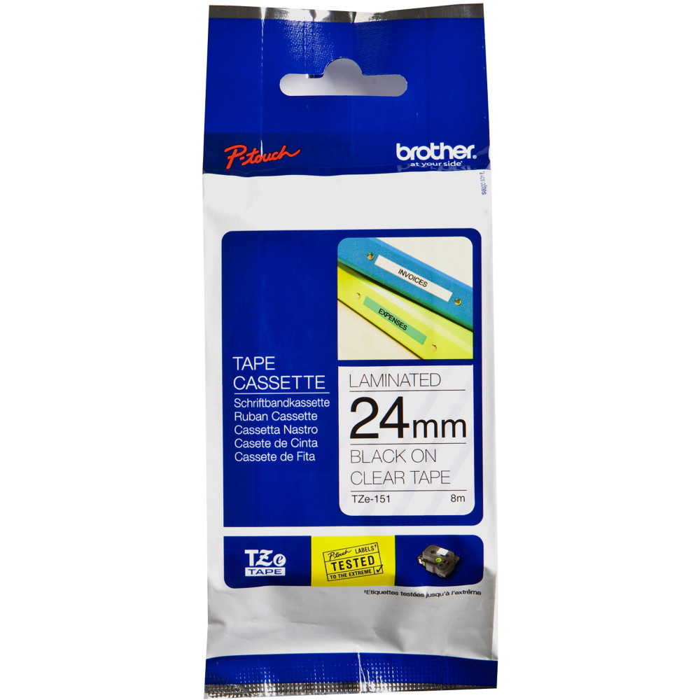 BROTHER TZE151 PTOUCH TAPE Ptouch 24mmx8m Black On Clear