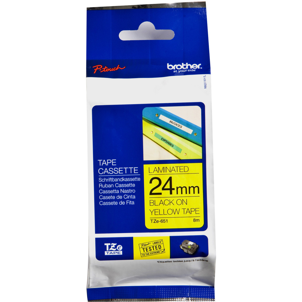 BROTHER TZE651 PTOUCH TAPE 24MMx8M Black On Yellow