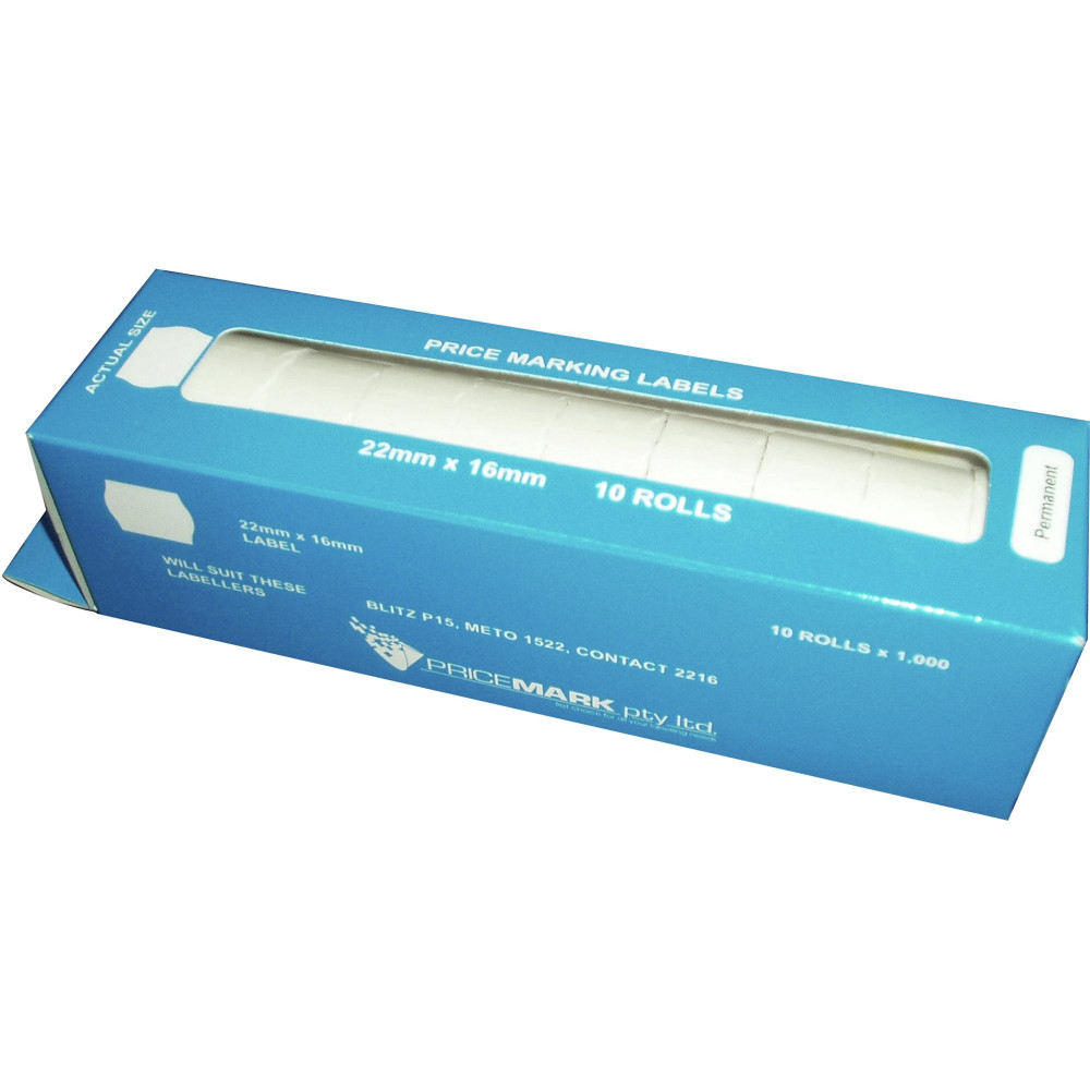 PRICING GUN LABELS Best Before Permanent 22x16mm