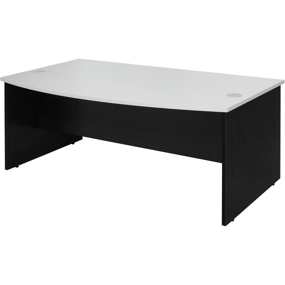 Logan Bow Front Desk 1800Wx900/1050mmD White and Ironstone
