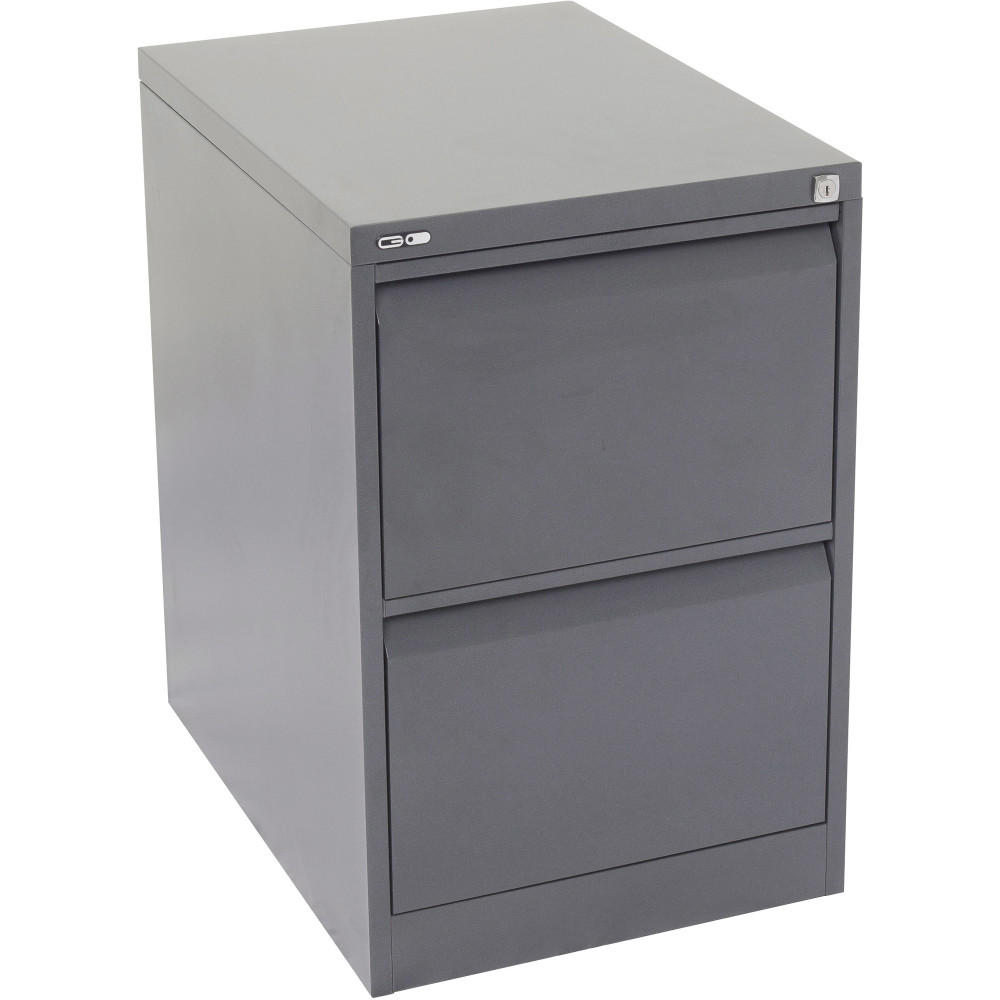 Go Steel 2 Drawer Filing Cabinet 705Hx460Wx620mmD Graph Ripple