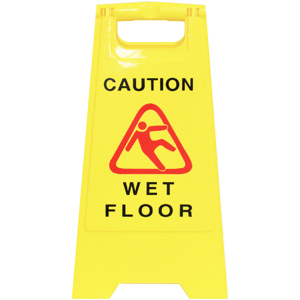 CLEANLINK SAFETY SIGN Wet Floor  Yellow 32x31x65cm