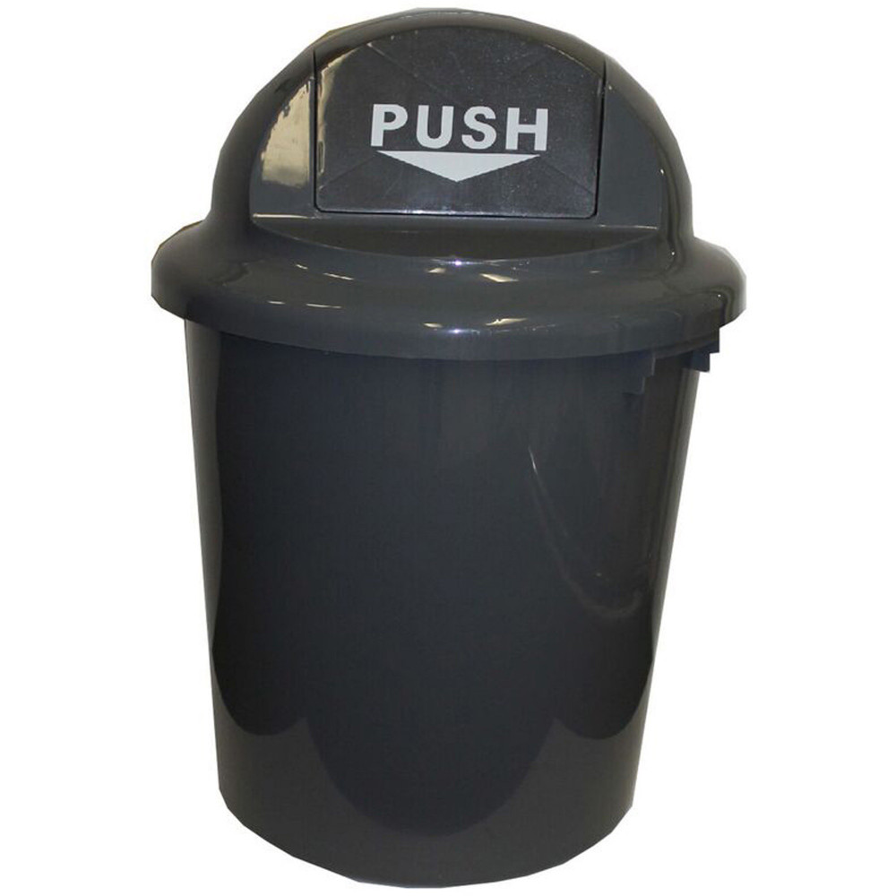 CLEANLINK RUBBISH BIN Circular Bullet Lid 60Lt Grey 45 x 79cm