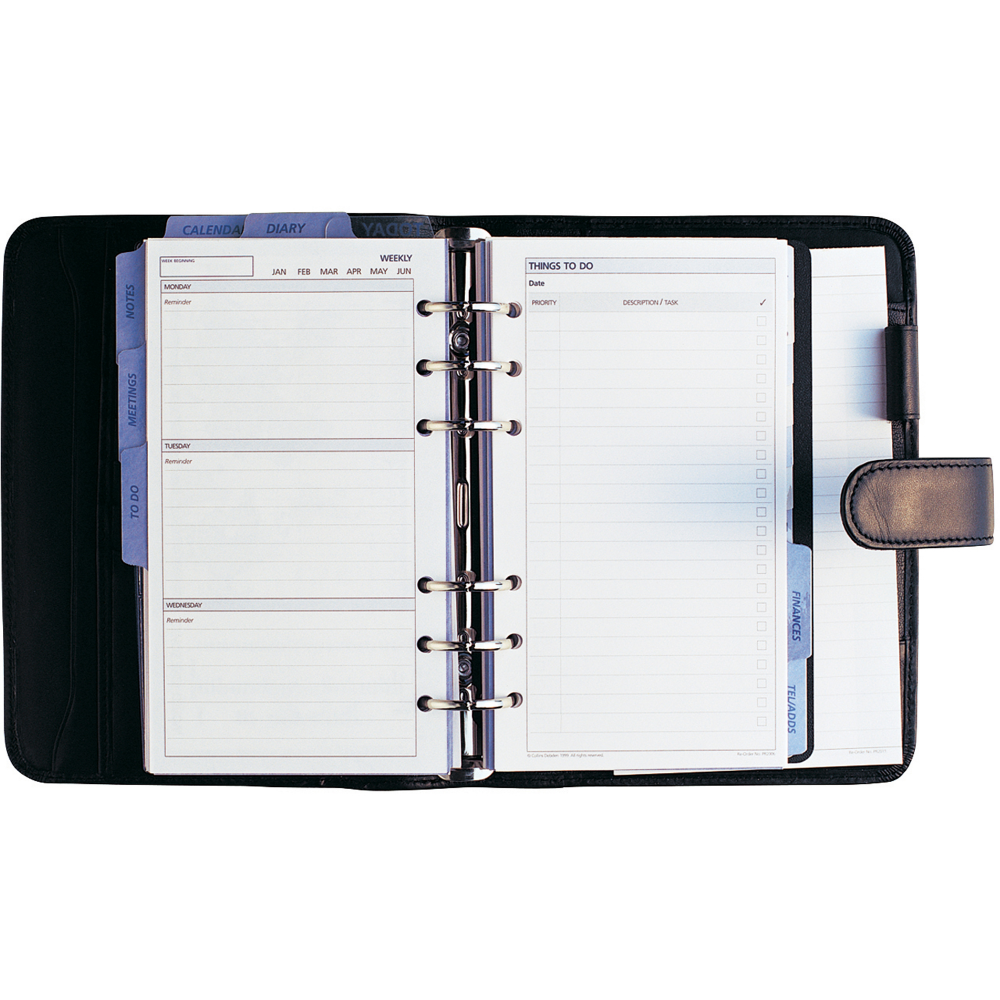 DEBDEN DAYPLANNER REFILL Snap Closure PU Cover 172x96 Personal