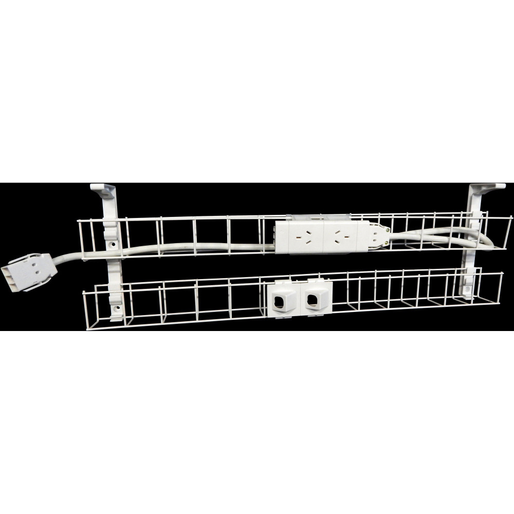 RAPID CABLE MANAGEMENT  Dual Basket 1550mm 2GPO +2Data 2.5m Interconnecting Lead