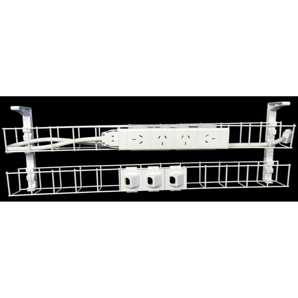 RAPID CABLE MANAGEMENT  Dual Basket 1550mm 4GPO +3Data 2.5m Interconnecting Lead