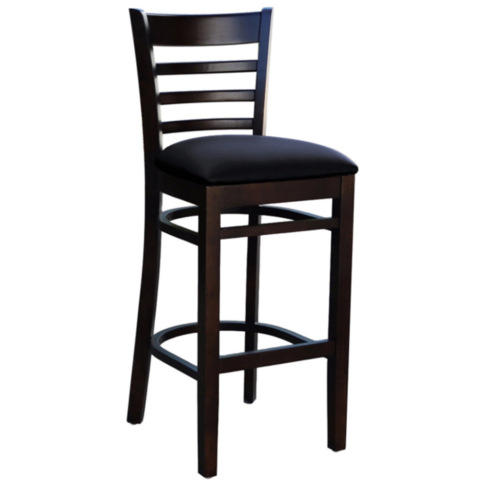 FLORENCE BARSTOOL VINYL SEAT Chocolate base, Black seat