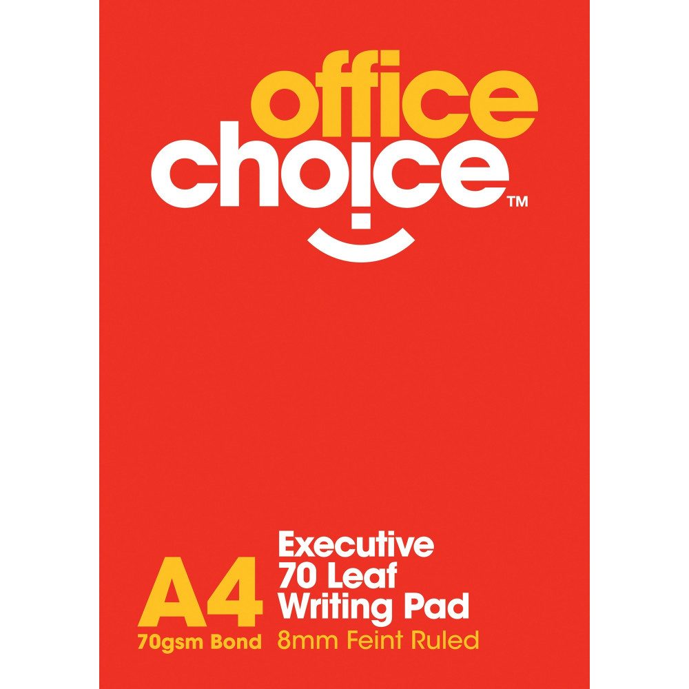 Office Choice Executive Writing Pad - A4 White Pack of 10