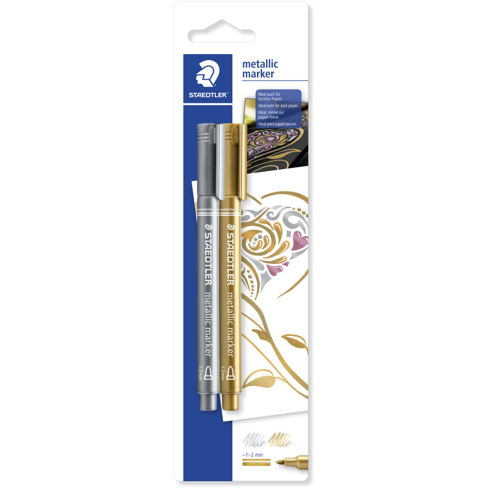 Staedtler Metallic Marker Silver & Gold Pack of 2