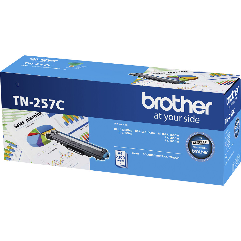 BROTHER TN-257C CYAN TONER Cartridge High Yield 2,300 Pages