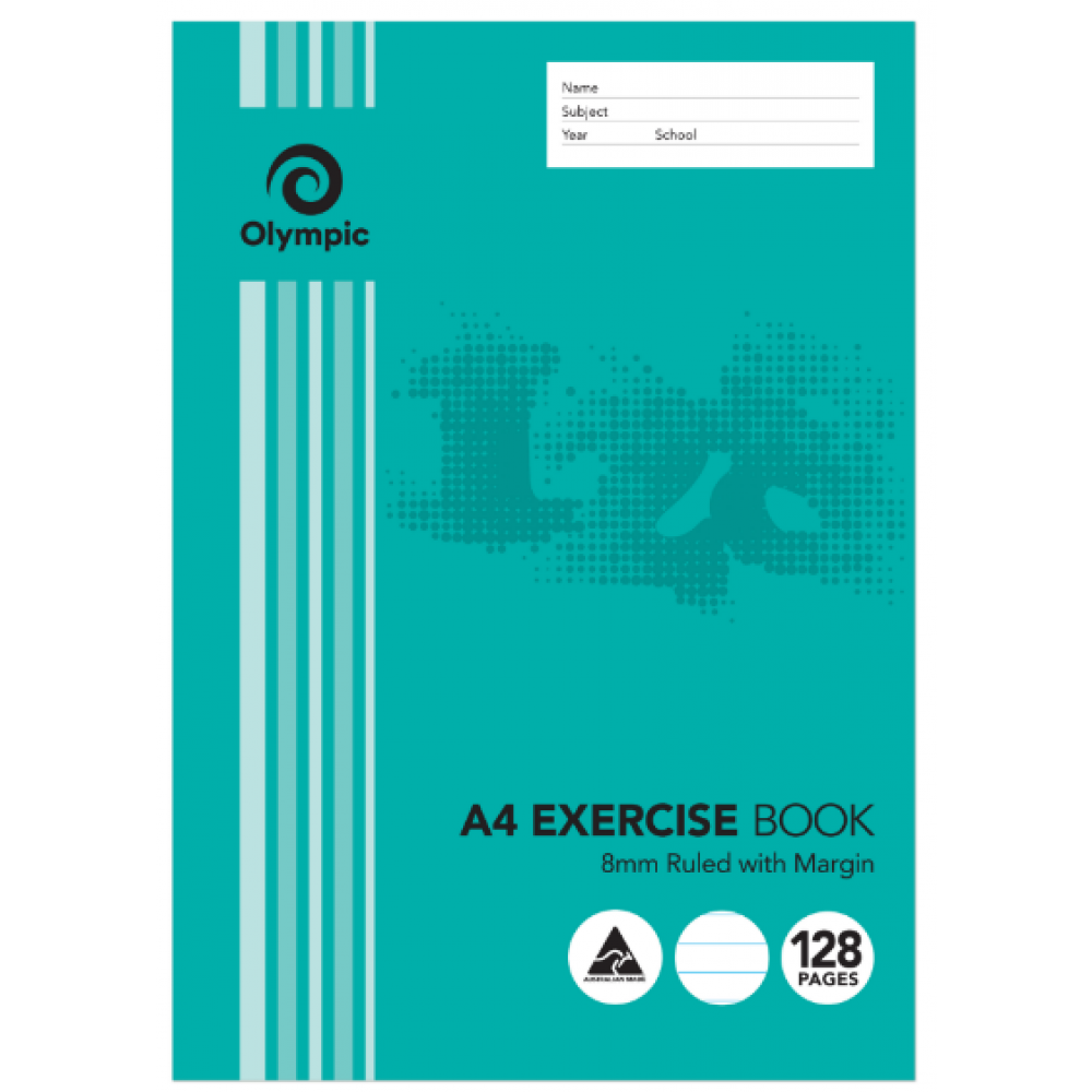 TUDOR & OLYMPIC EXERCISE BOOKS A4 128P 8mm Ruled E812