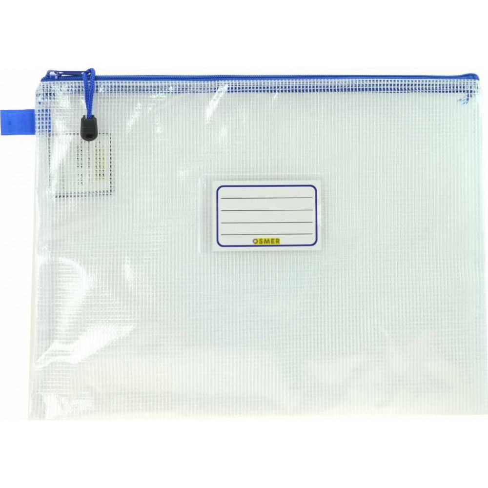 OSMER PENCIL CASE MESH A4 36X27 WITH BLUE TRIM