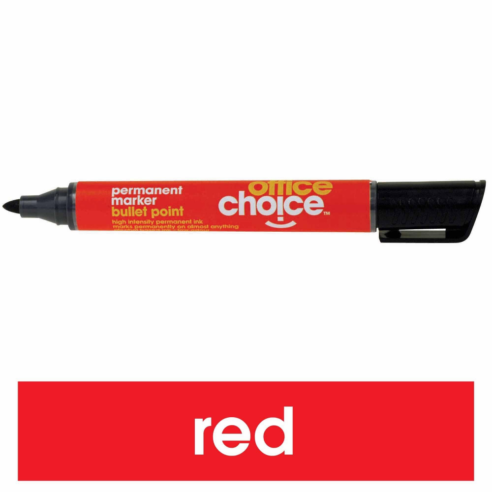 OFFICE CHOICE PERMANENT MARKER Bullet Point Red