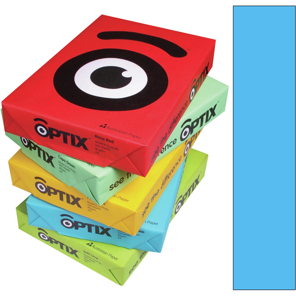 OPTIX COLOURED COPY PAPER A4 80gsm Viza Blue