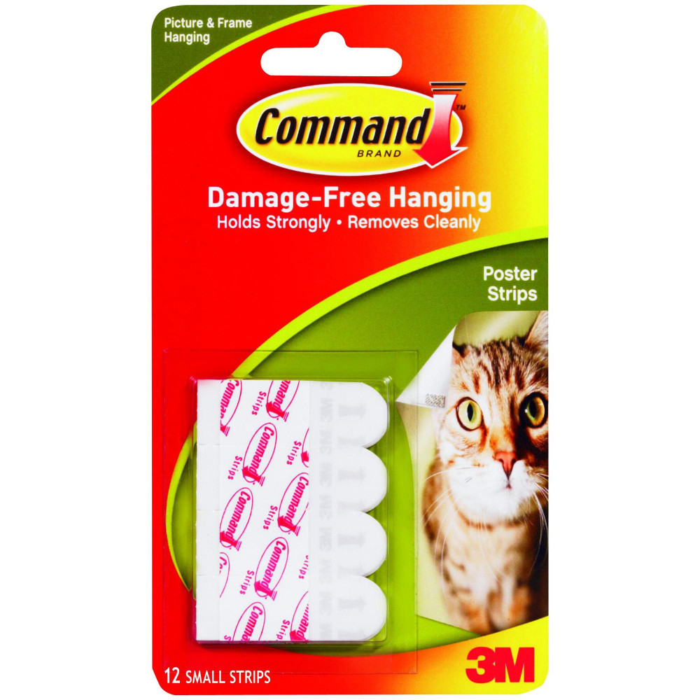 3M 17024 POSTER STRIPS White Pack of 12