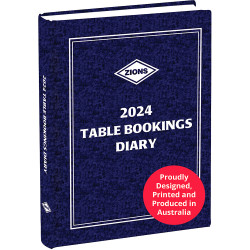 ZIONS TABLE BOOKING DIARY A4 2 Pages To A Day Blue