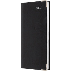 COLLINS MANAGEMENT SLIM DIARY Week To View B6/7 Landscape Bonded Leather Black