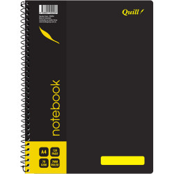 Quill Notebook 70GSM PP A4 Black 120 Pages