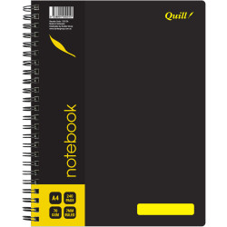 Quill Notebook 70GSM PP A4 Black 240 Pages PACK OF 5