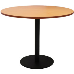 RAPIDLINE CIRCULAR MEETING TABLE 900mm Dia Disc Base Beech with Black