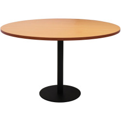 RAPIDLINE CIRCULAR MEETING TABLE 600mm Dia DISC BASE Beech with Black