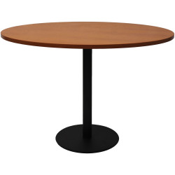 RAPIDLINE CIRCULAR MEETING TABLE 600mm Dia DISC BASE Cherry with Black