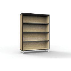 RADID INFINITY BOOKCASE 900Wx315Dx1200mmH Natural Oak with Black