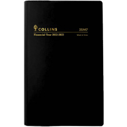 Collins Financial Year Vinyl Diary B7R Week to Opening Black