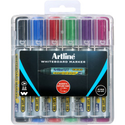 Artline 577 Whiteboard Markers Bullet Hard Case Assorted Pack Of 6