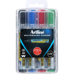 Artline 577 Whiteboard Markers Bullet Hard Case Assorted Pack Of 4