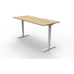 Boost Electric Height Adjustable Desk 1200Wx750D Oak Top White Frame