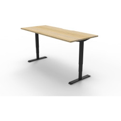 Boost Electric Height Adjustable Desk 1500Wx750D Oak Top Black Frame